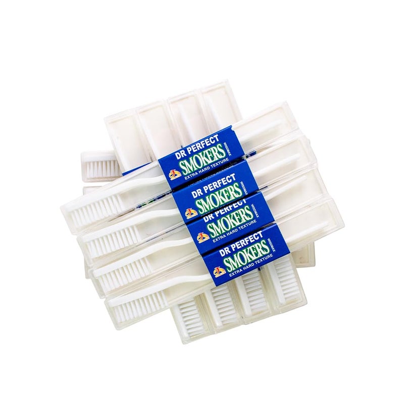 DR PERFECT Adult Smoker's Toothbrush Super Hard Firm Bristles (12) - Image 2